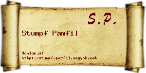 Stumpf Pamfil névjegykártya